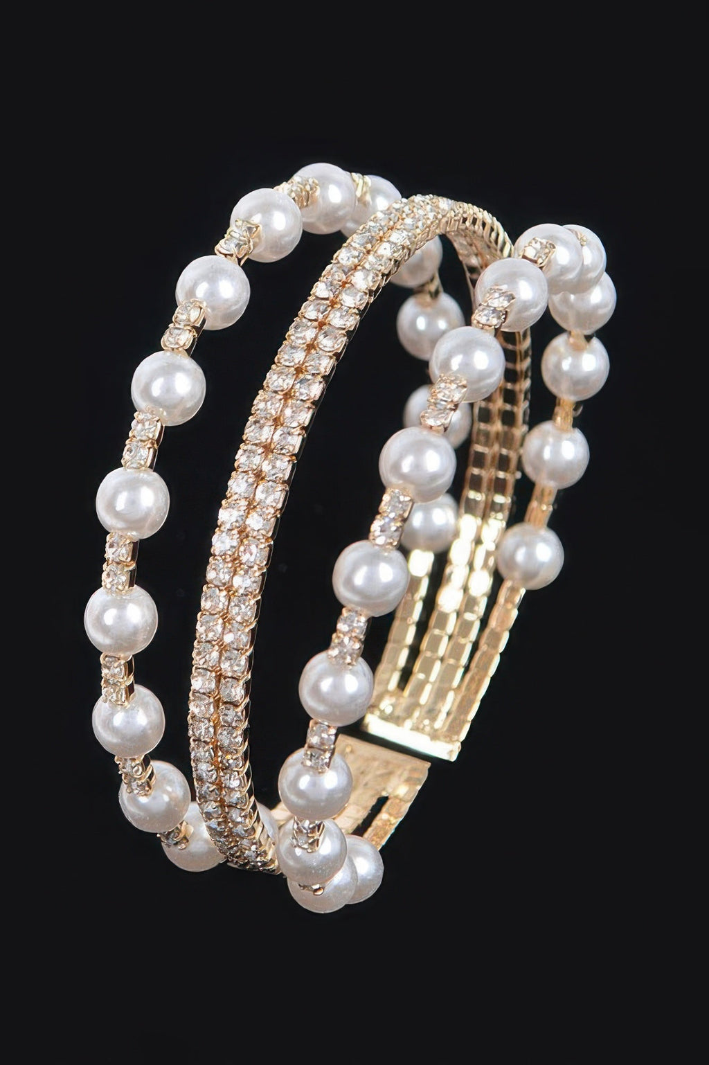 Pearl&stone Wire Bracelet