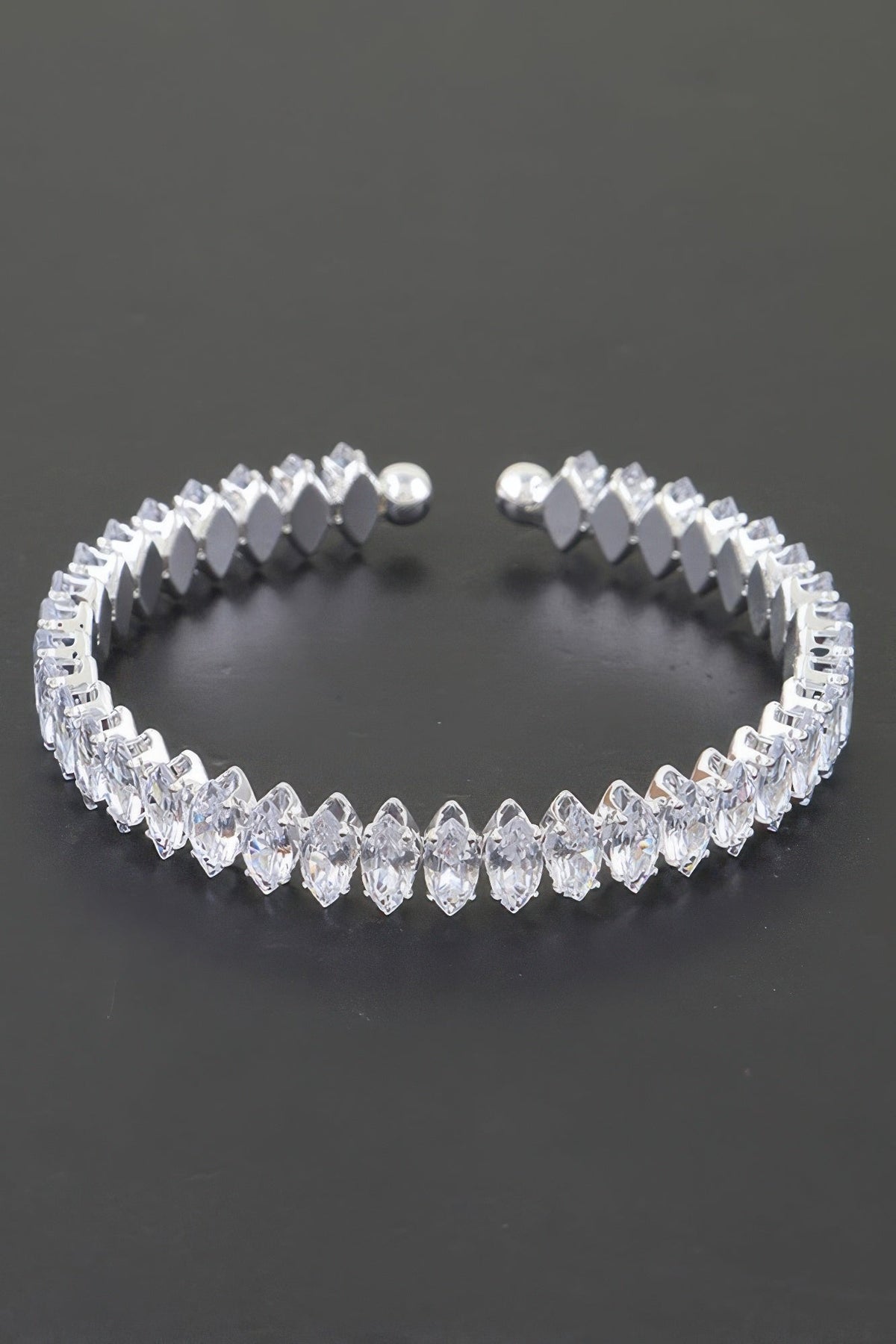 Cubic Zirconia Crystal Cuff Bracelet