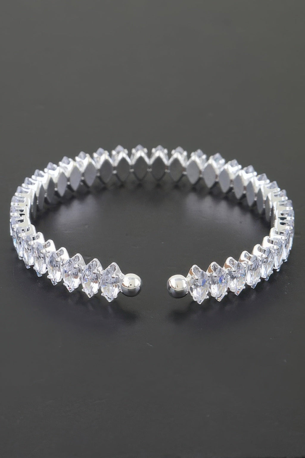 Cubic Zirconia Crystal Cuff Bracelet