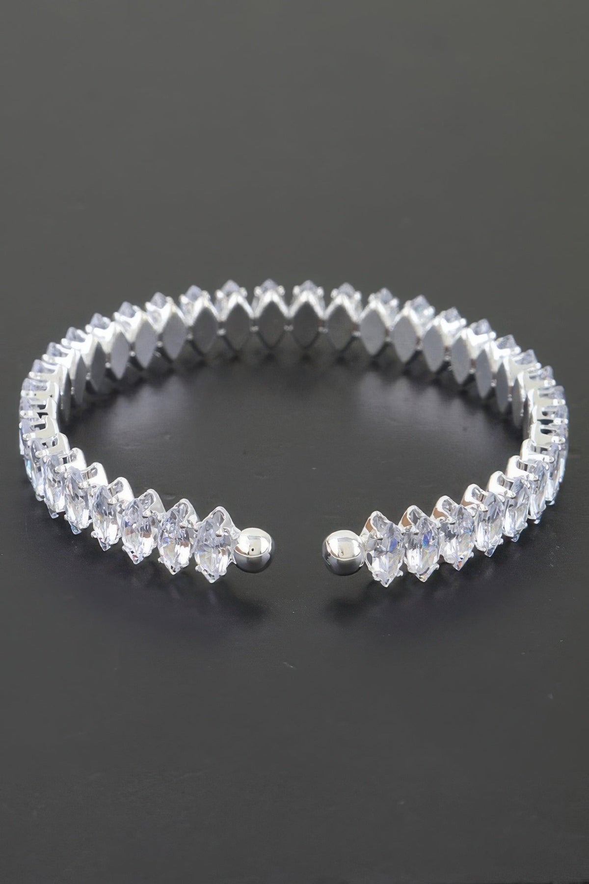 Cubic Zirconia Crystal Cuff Bracelet