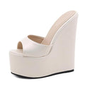 High Wedge Sandals – Cream