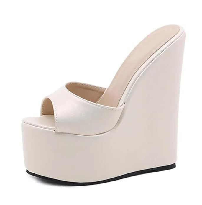 High Wedge Sandals – Cream